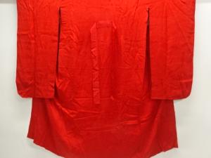 アンティーク　綸子花扇模様織出し長襦袢